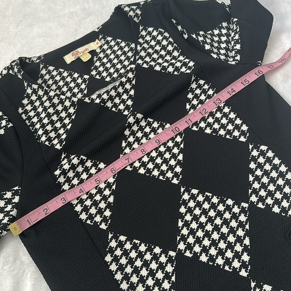 Aryeh Anthropologie Women’s Argyle Houndstooth Goth Maximalist Mini Dress Size S - Picture 7 of 9
